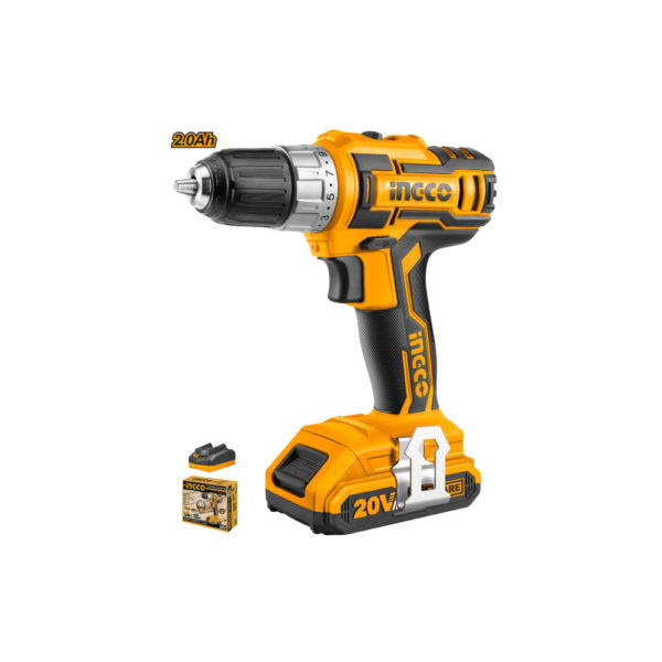 Ingco Cordless Drill Kit 20v 1xbattery 1xcharger 45nm