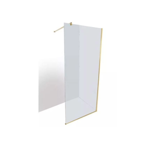 Shower Screen Amaro Gold Clear Glass 1200mmx2000x8mm Wall Fix